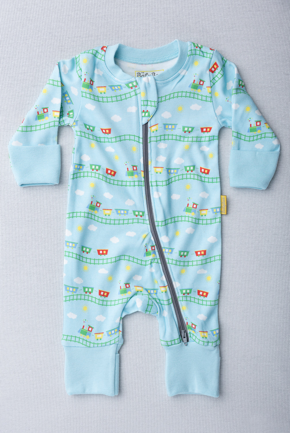 Choo choo trains organic cotton ZippyBoo suit