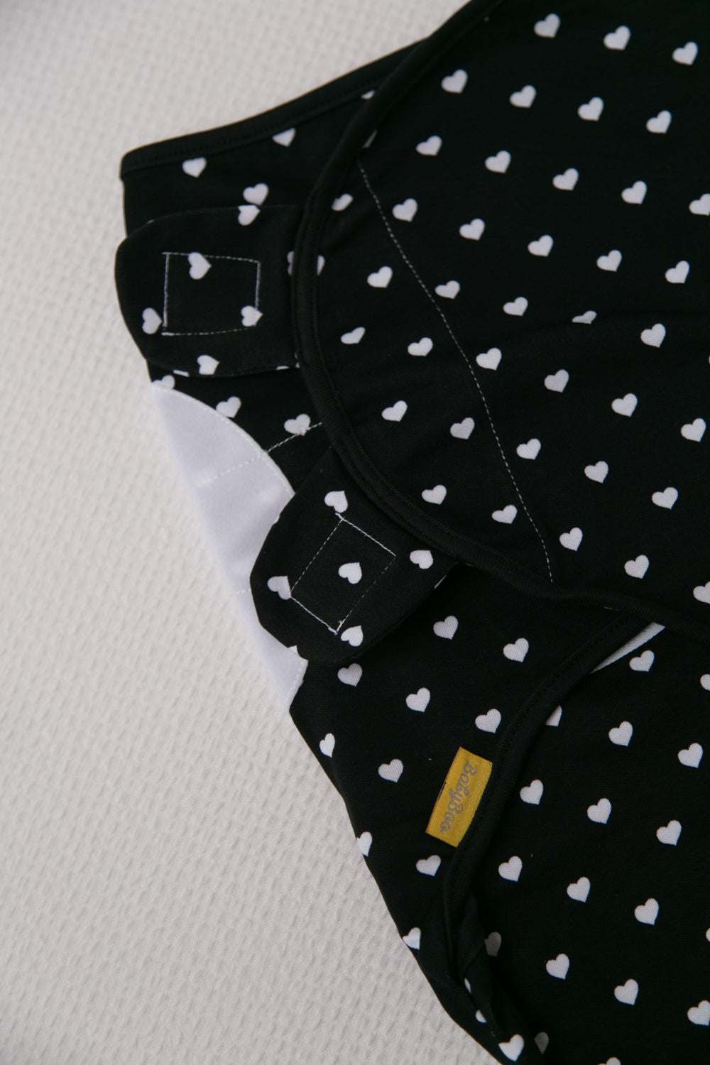 Monochrome hearts organic cotton SwaddleBoo