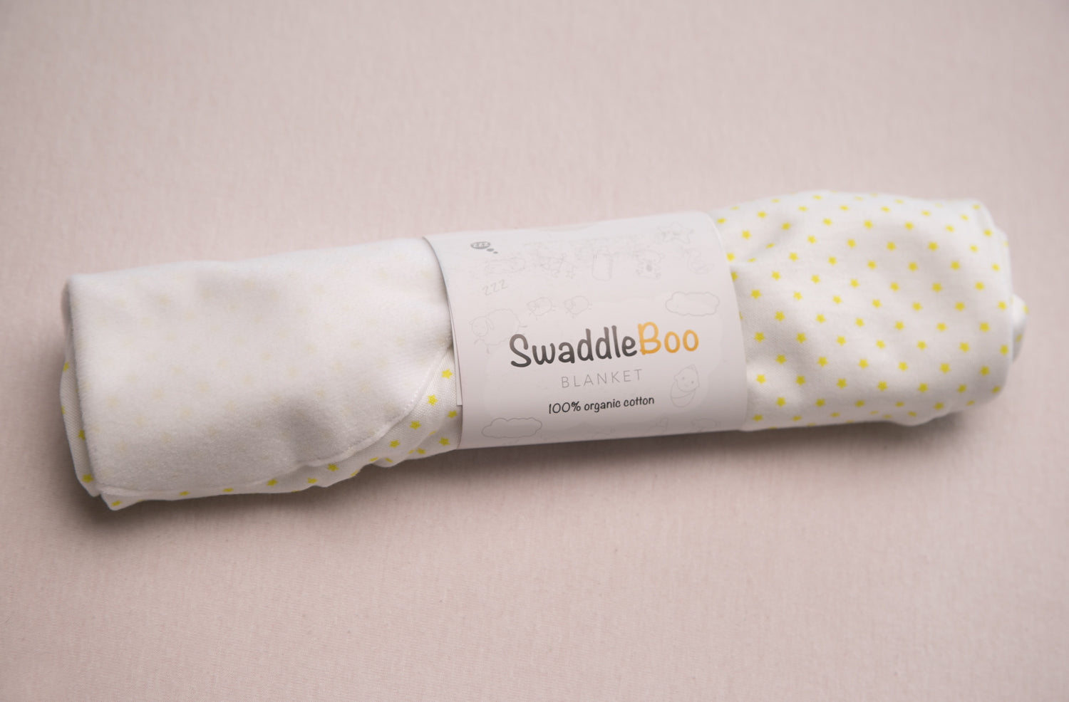 Lemon stars organic cotton SwaddleBoo