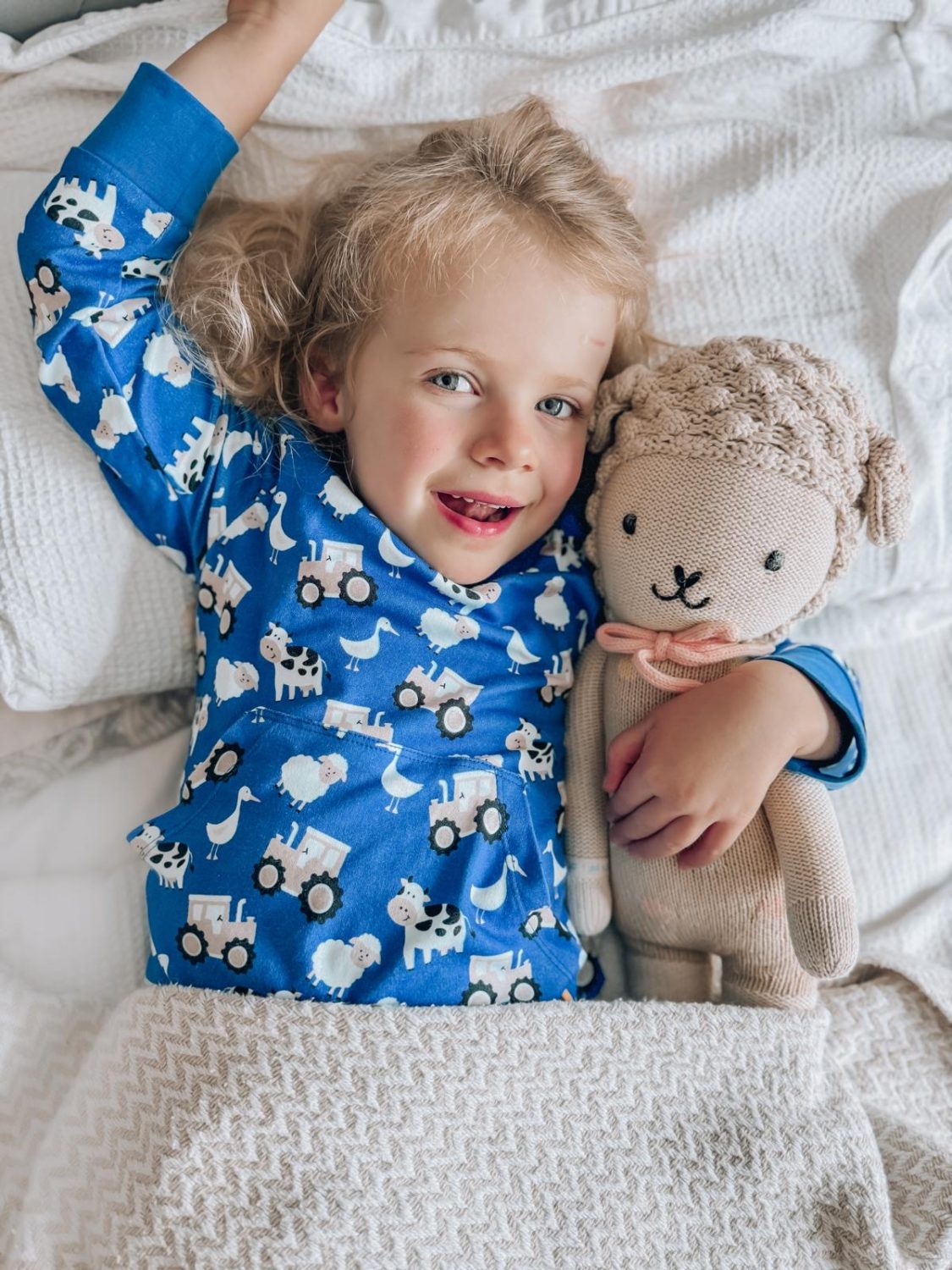 Blue Farmyard organic cotton loungewear set