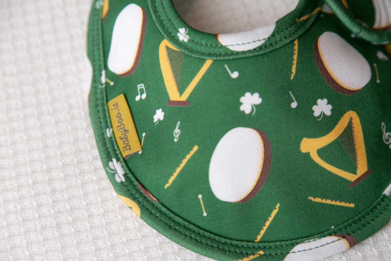 Trad music organic cotton LittleBoo baby bib
