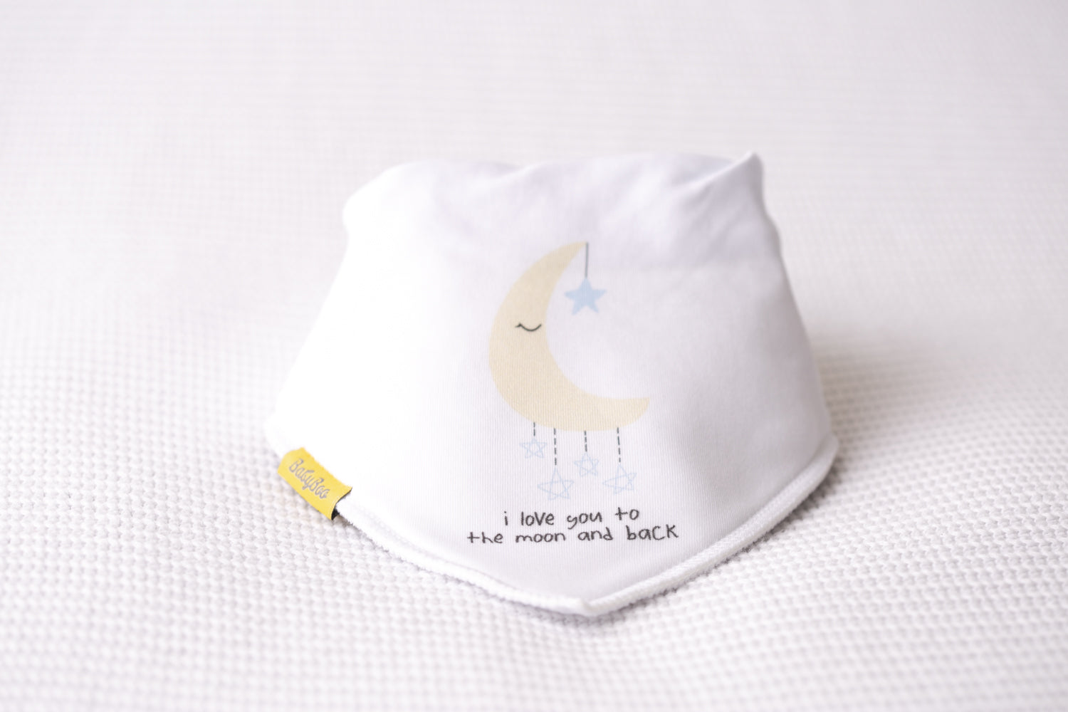 Blue Moon and back organic cotton DribbleBoo bandana bib