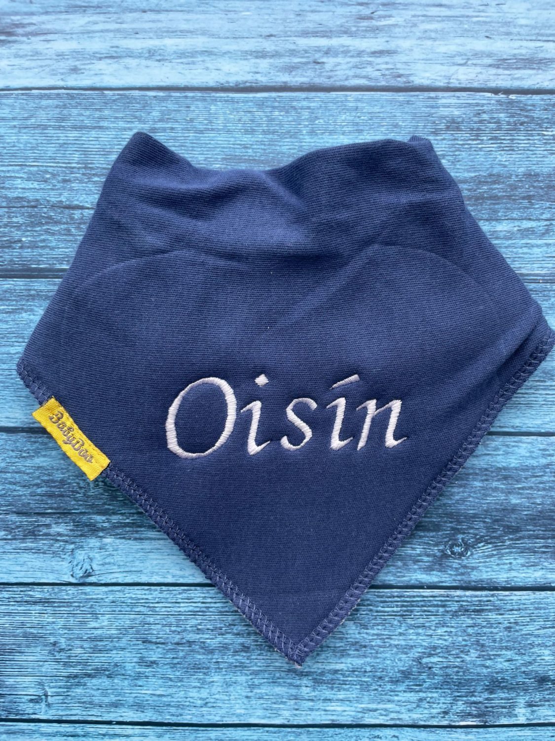 Personalised organic cotton DribbleBoo bandana bib