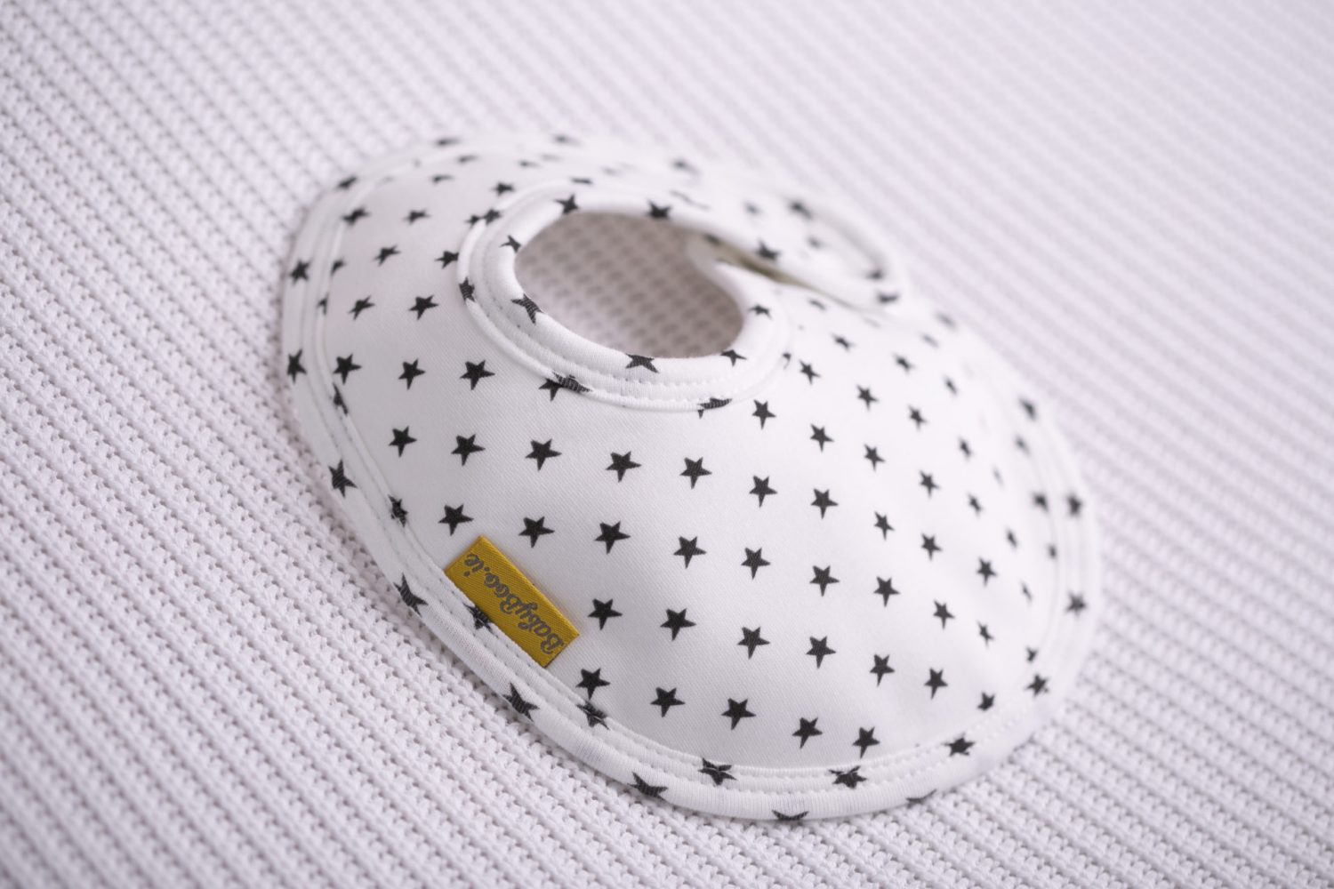 Mini monochrome stars organic cotton LittleBoo baby bib