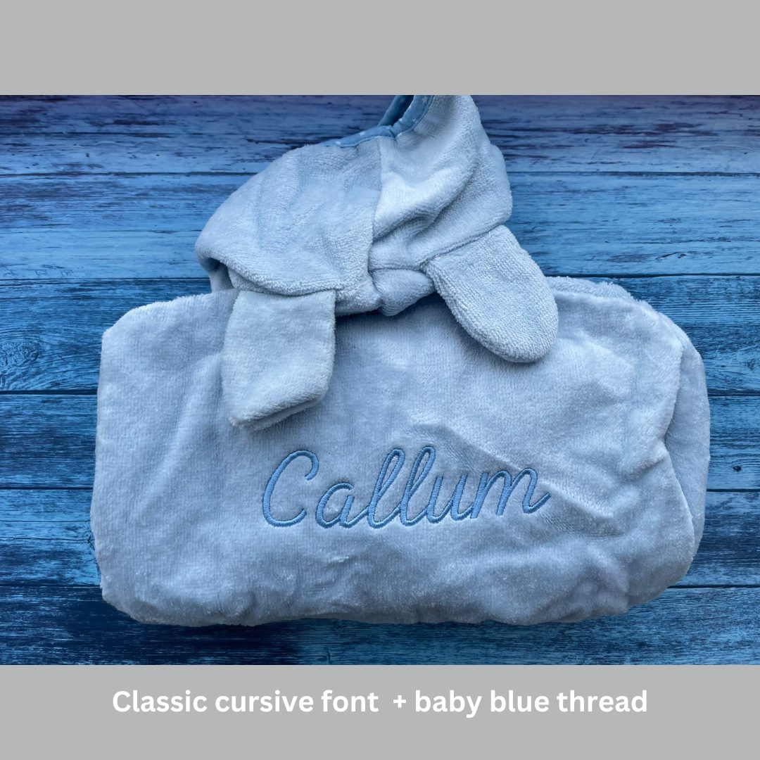 Baby blue with white stars organic cotton CozyBoo robe