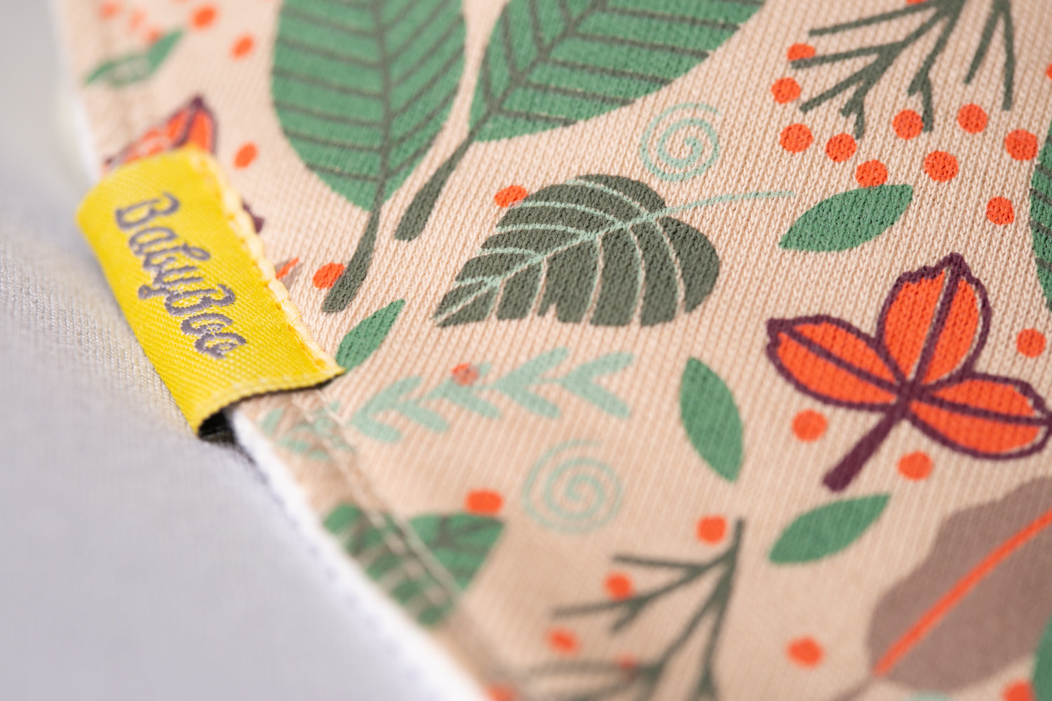 Leaves falling organic cotton DribbleBoo bandana bib