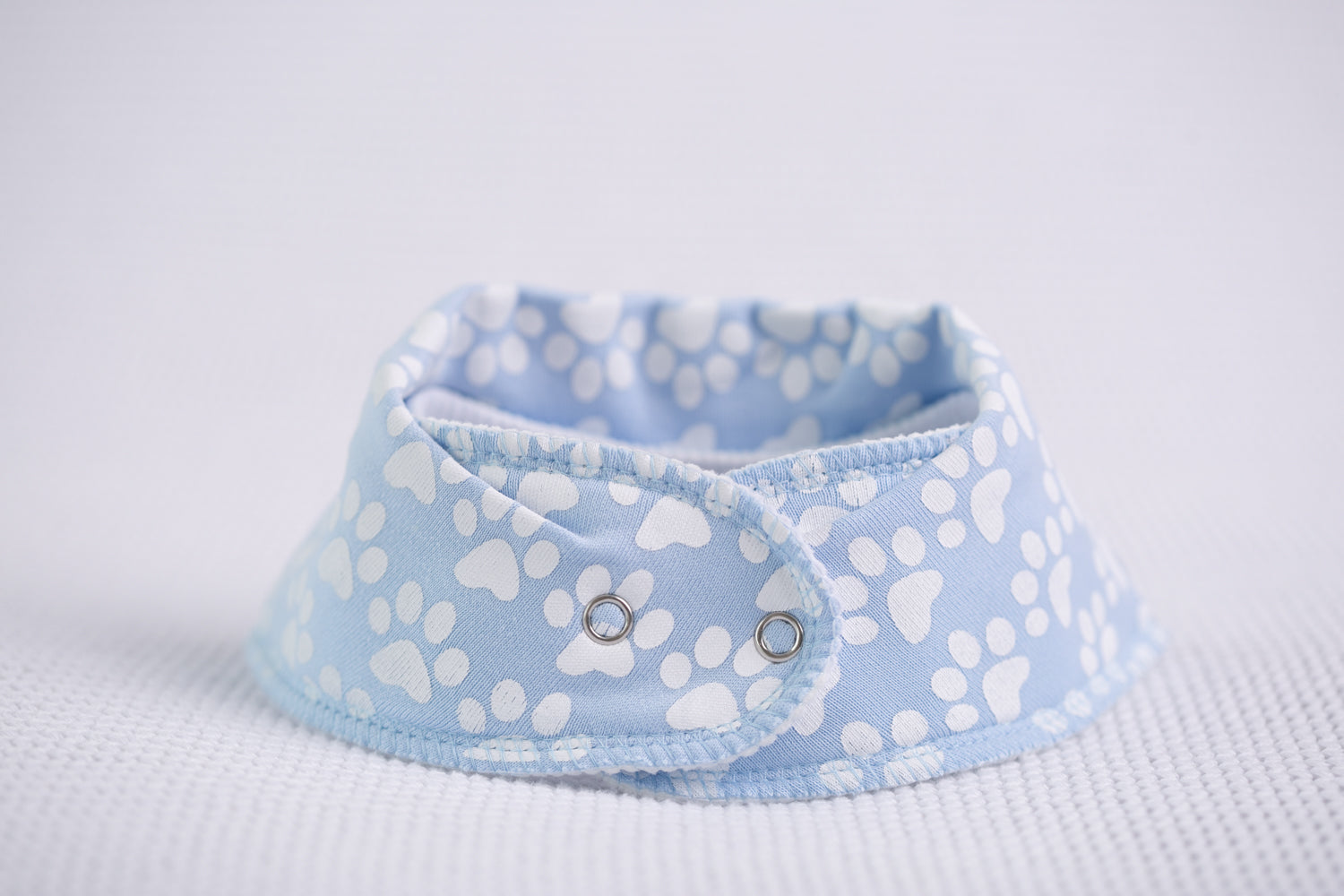 Baby blue puppy paws organic cotton DribbleBoo bandana bib