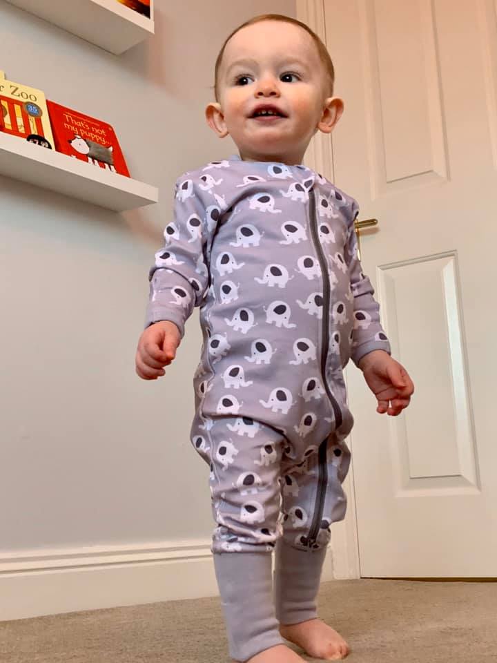 Ellie elephant organic cotton ZippyBoo suit