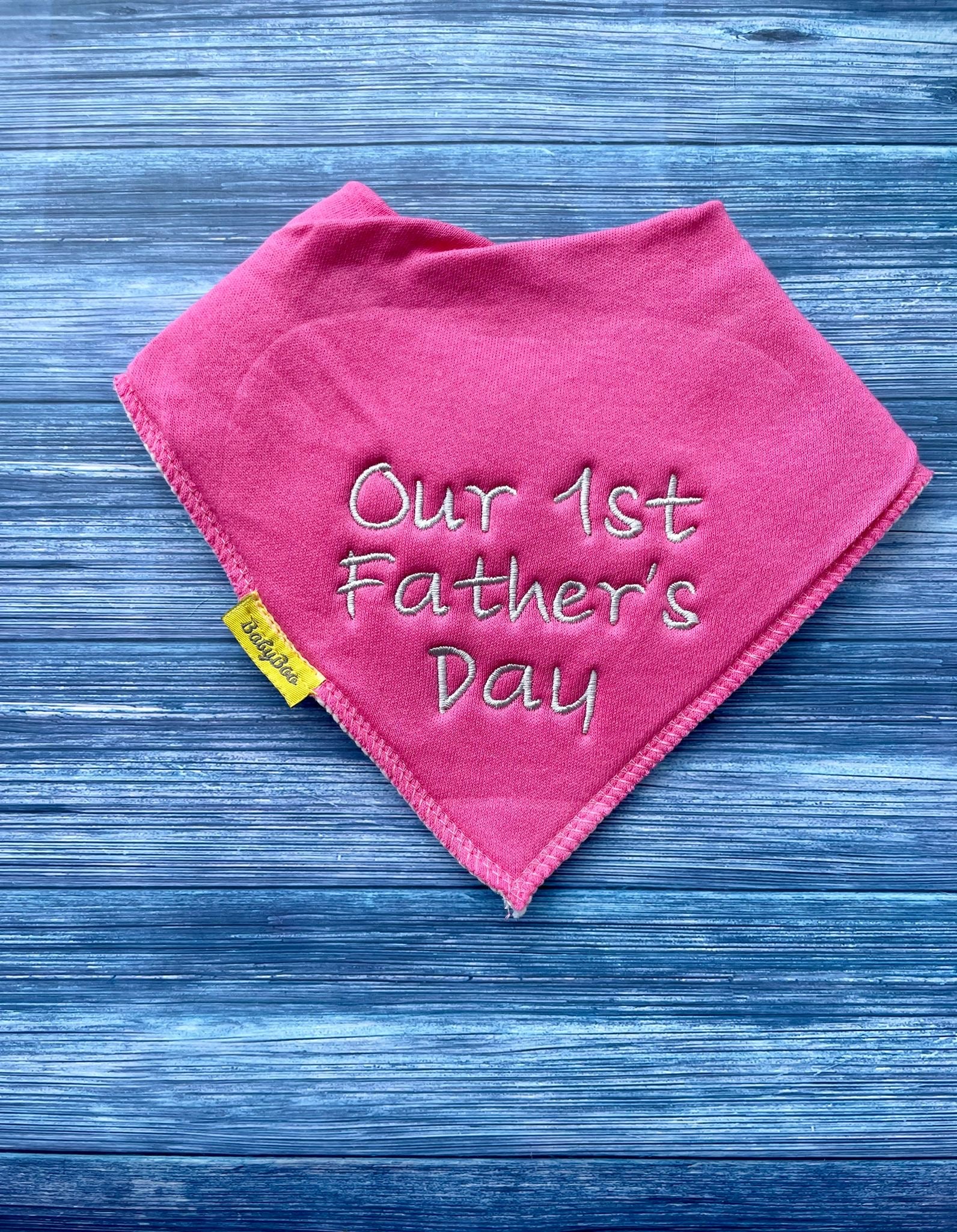 Our 1st Father's Day organic cotton bandana bib