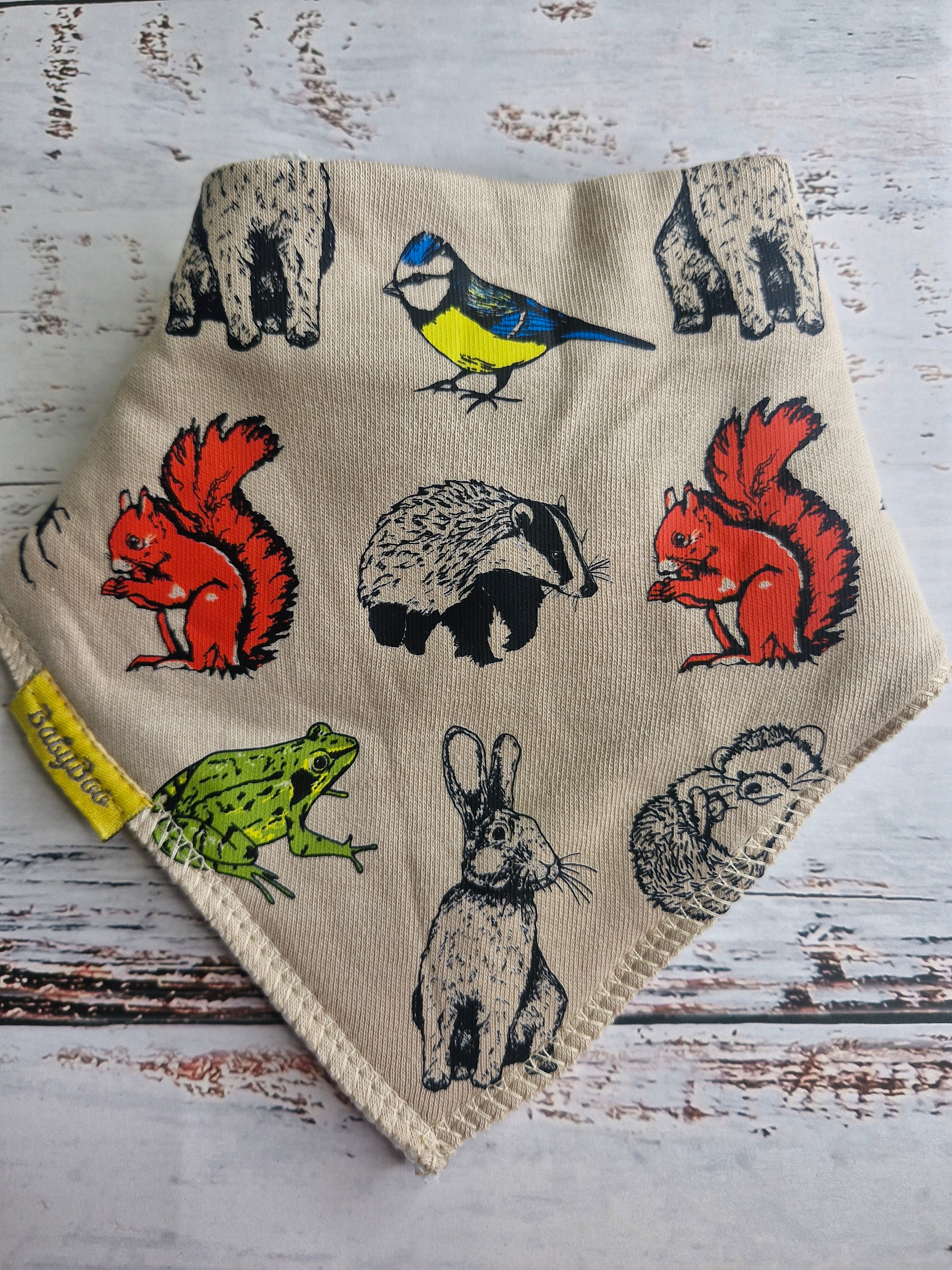 Fauna Irish Wildlife organic cotton DribbleBoo bandana bib