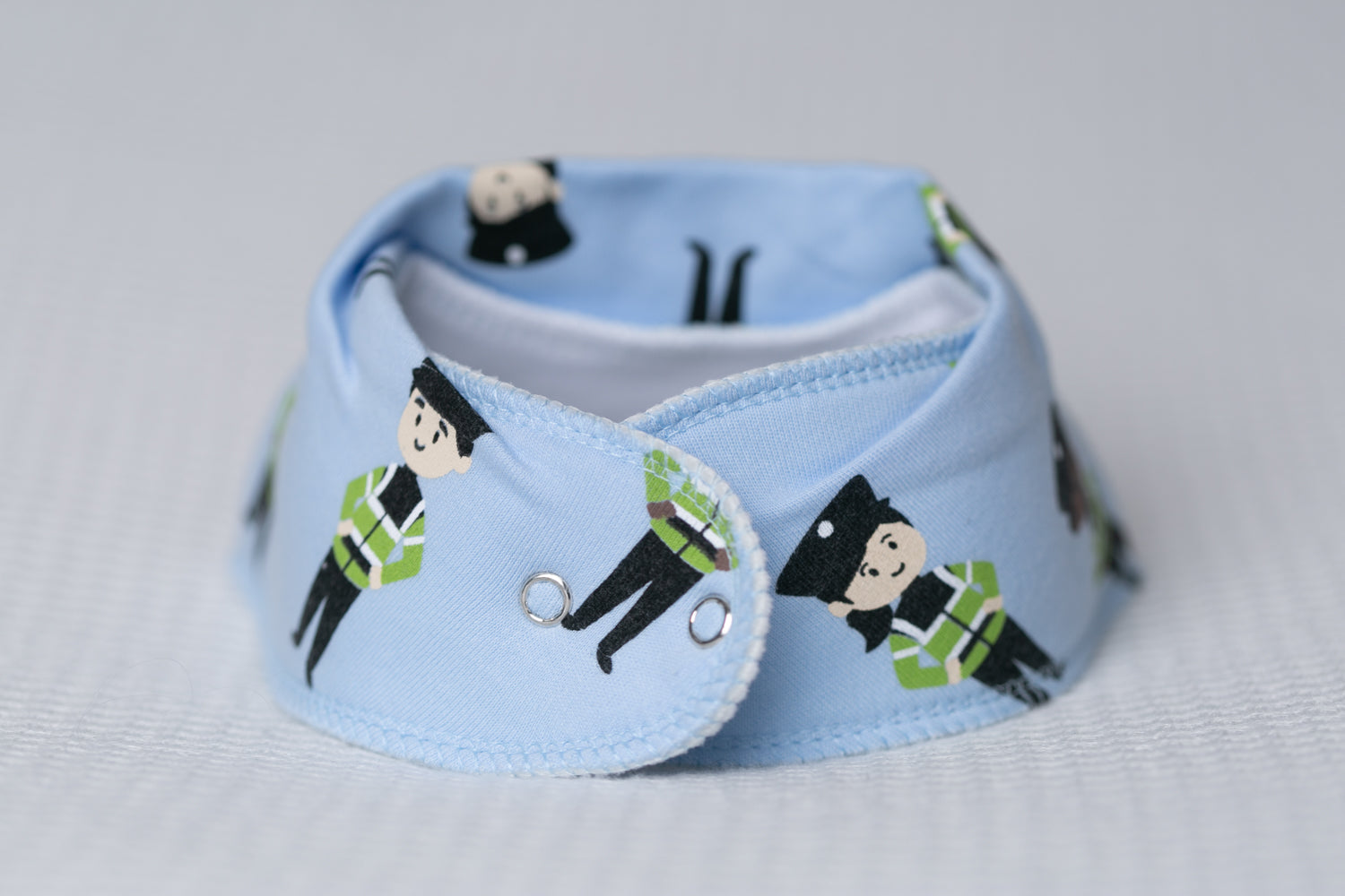 Baby blue future Garda organic cotton DribbleBoo bandana bib