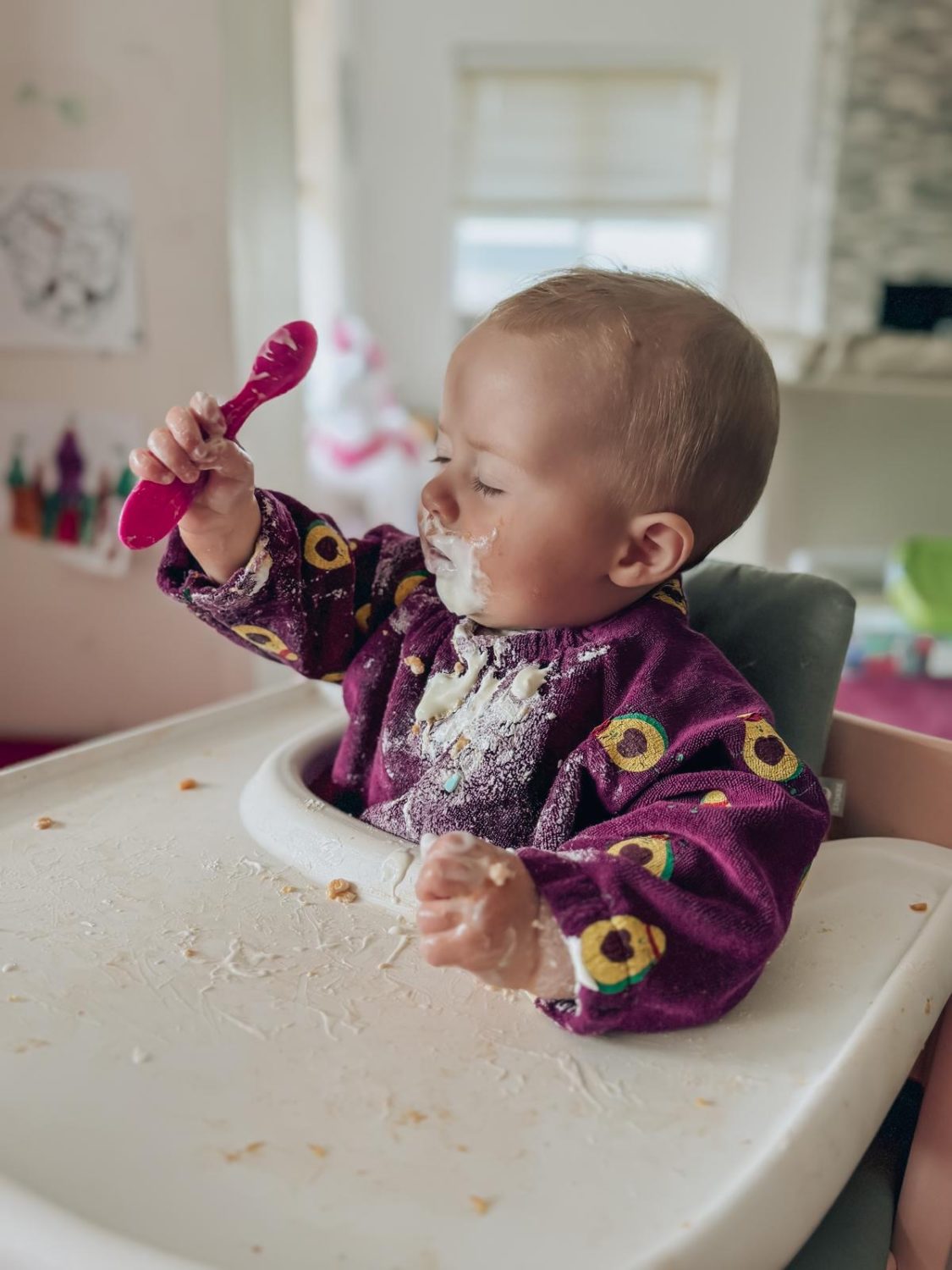 Plum avocado YummyBoo feeding bib