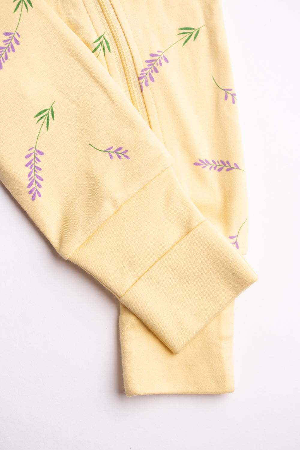 Lemon lavender organic cotton ZippyBoo suit