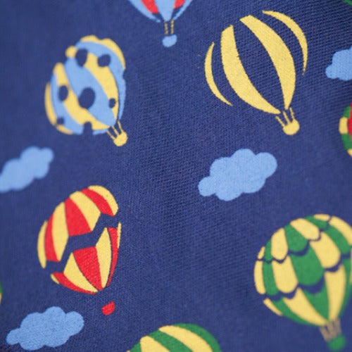 Float away navy hot air balloons organic cotton DribbleBoo bandana bib