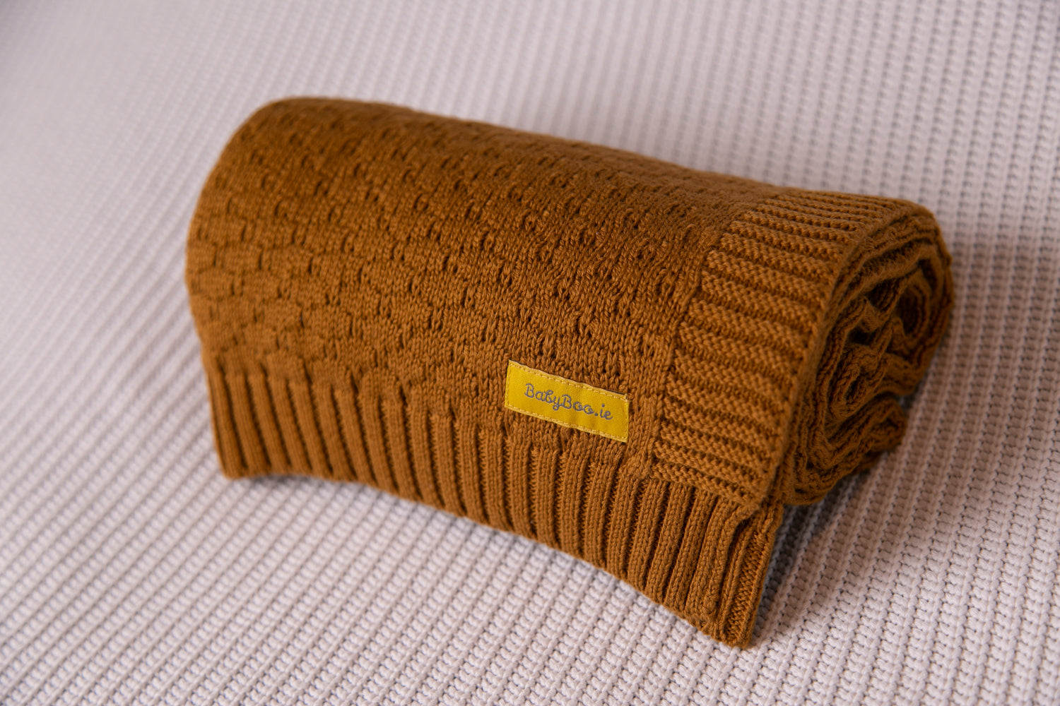 Golden organic cotton honeycomb style BlankieBoo