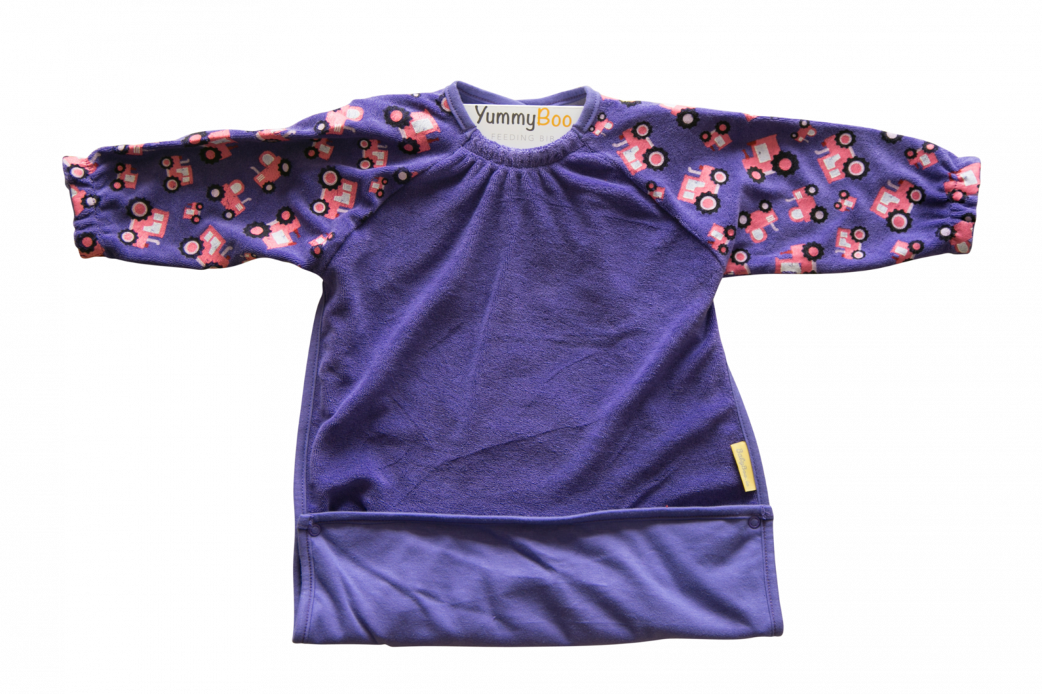 Purple Tessie tractors YummyBoo feeding bib