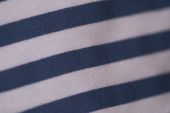 Blue stripes organic cotton DribbleBoo bandana bib