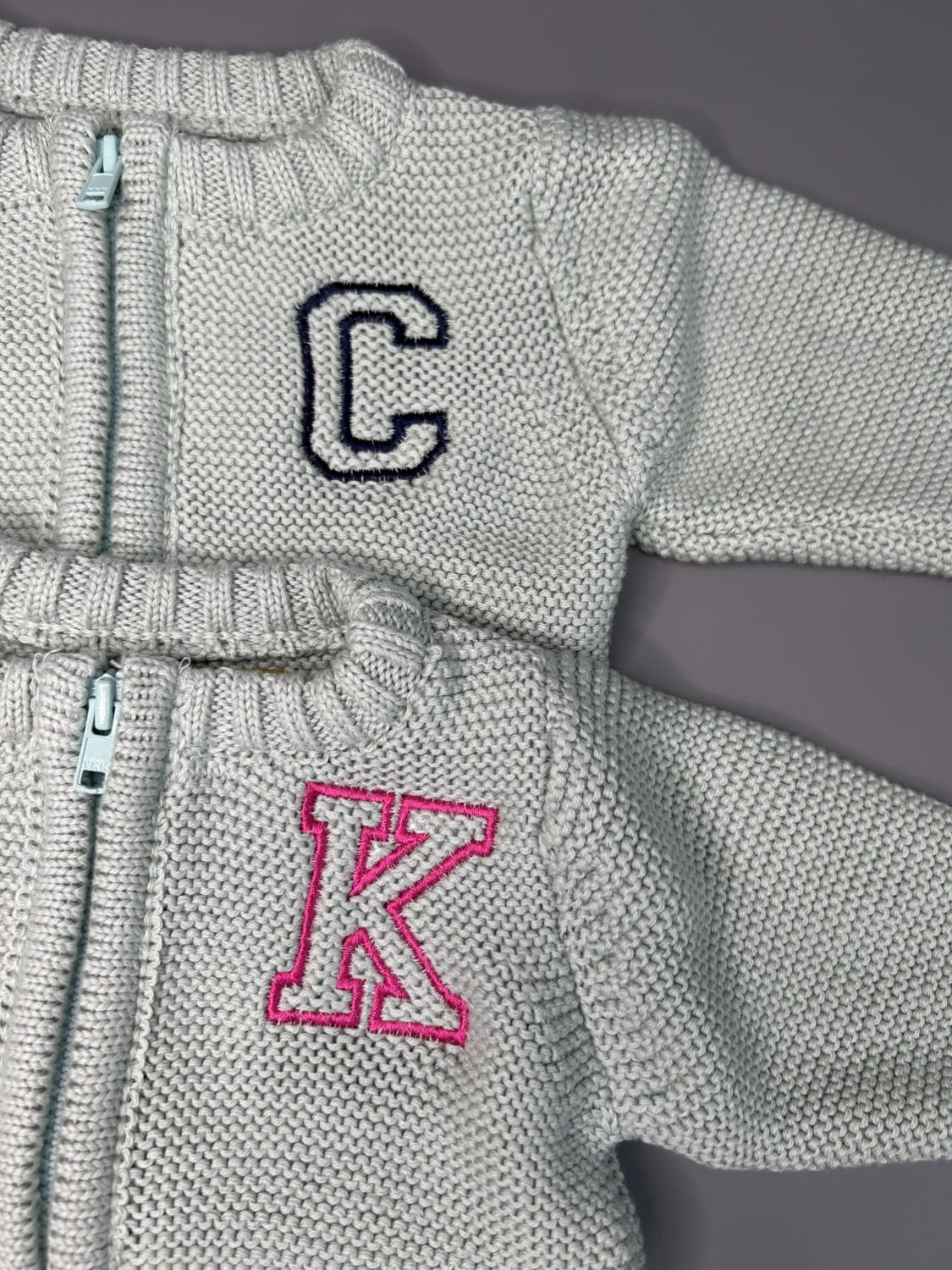 Mint organic cotton zipped cardigan