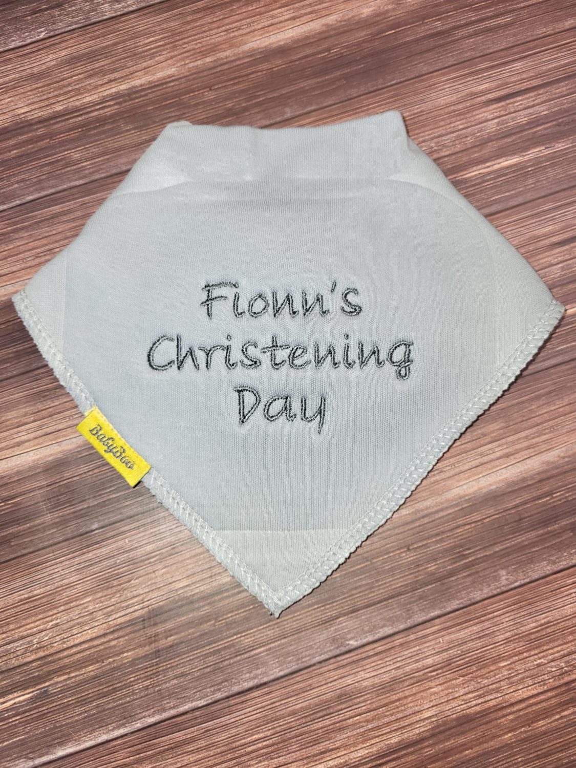 Name Christening Day organic cotton Christening bib