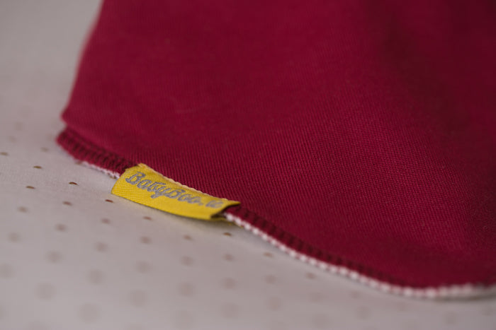 Just maroon organic cotton DribbleBoo bandana bib