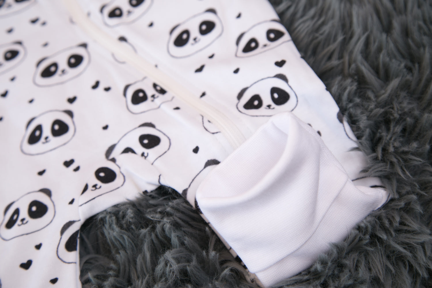 Panda love organic cotton ZippyBoo suit