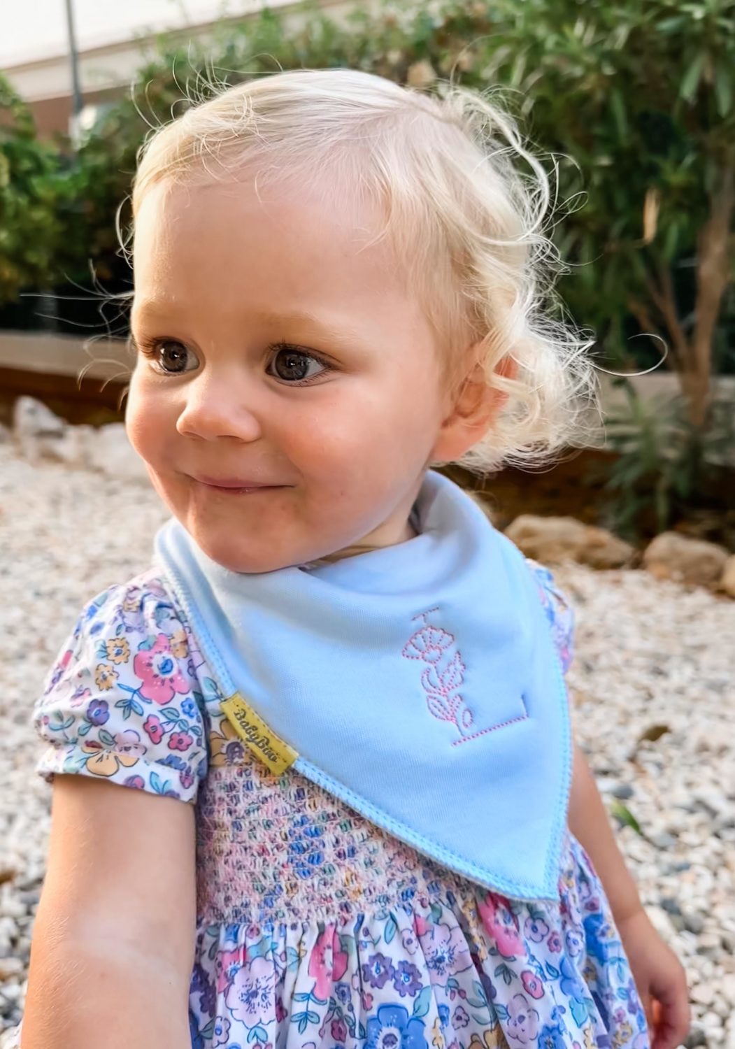 Botanical Letter Organic Cotton DribbleBoo Bandana Bib