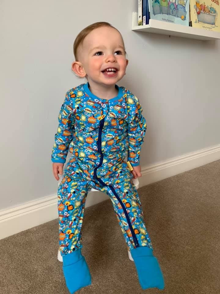 Superheroes organic cotton ZippyBoo suit