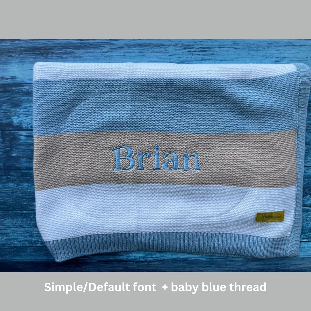 Organic cotton blue/taupe stripes BlankieBoo