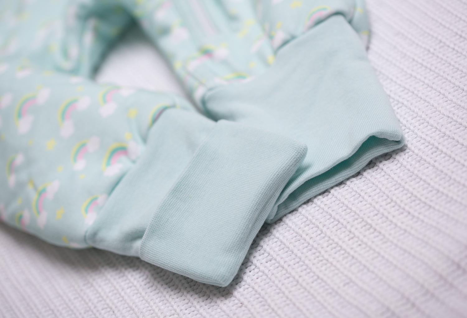 Painted rainbows organic cotton SnuggleBoo sleepsuit (1 tog)