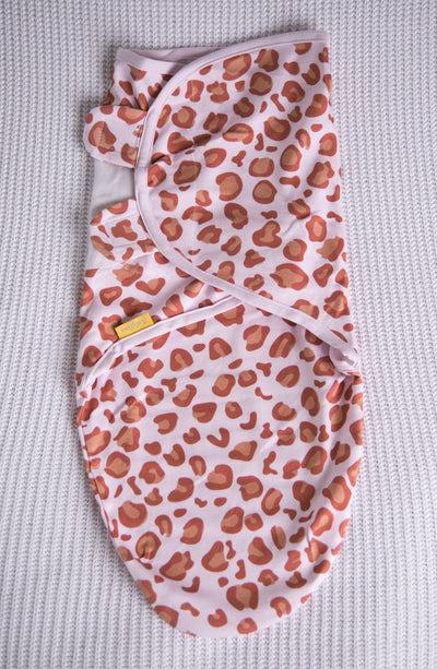 Blush leopard organic cotton SwaddleBoo