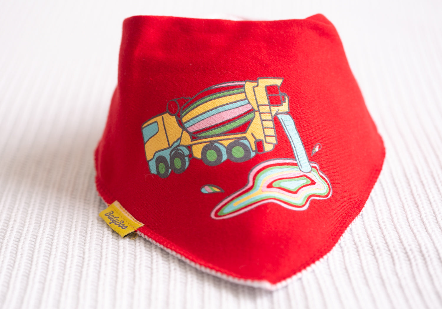 Rainbow truck organic cotton bandana bib