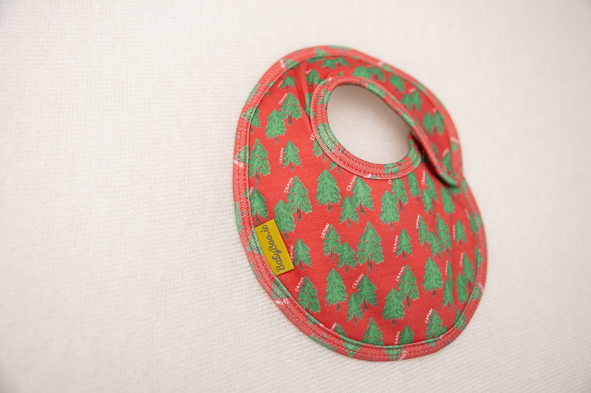 Red Crann organic cotton LittleBoo baby bib