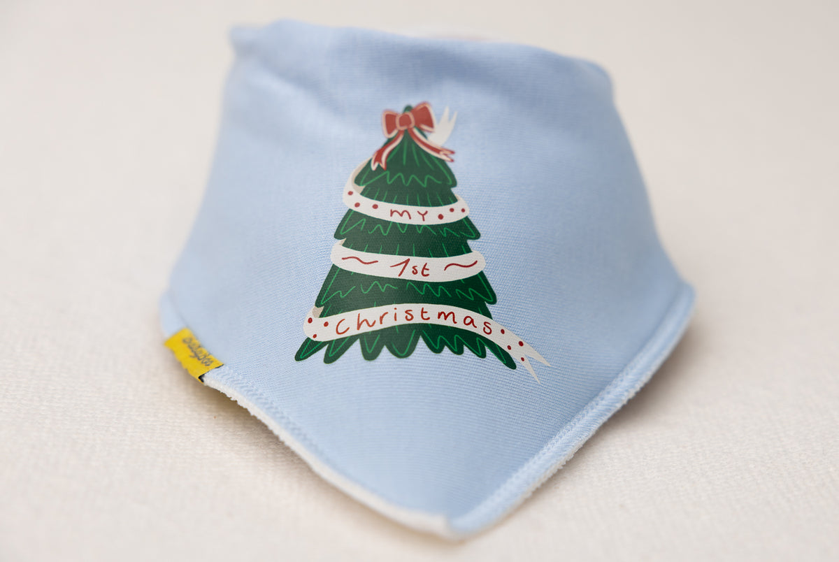 My 1st Christmas tree organic cotton DribbleBoo bandana bib