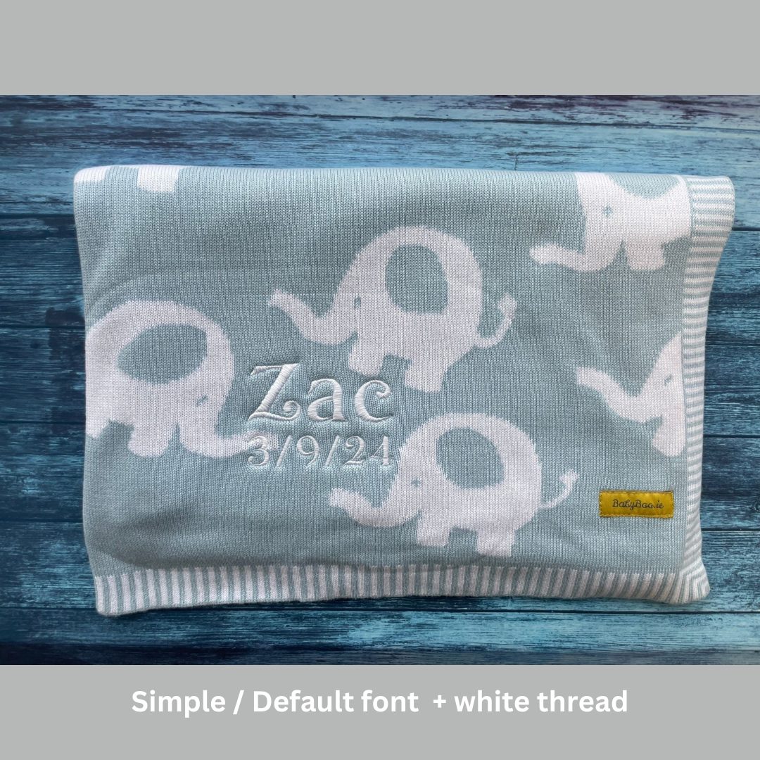 Organic cotton blue Ellie elephant BlankieBoo