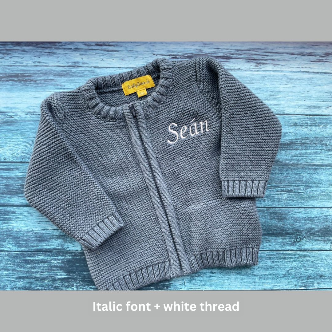 Indigo organic cotton zipped cardigan
