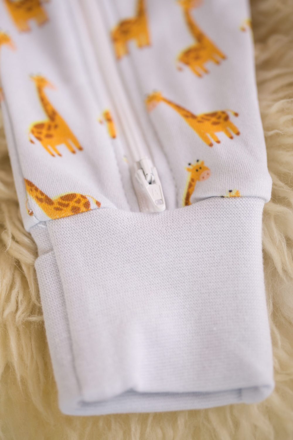 Giraffes organic cotton ZippyBoo suit