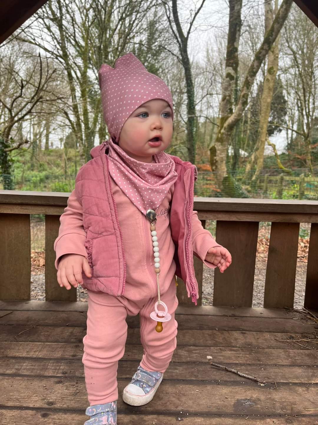Tiny pink stars organic cotton BooBeanie hat