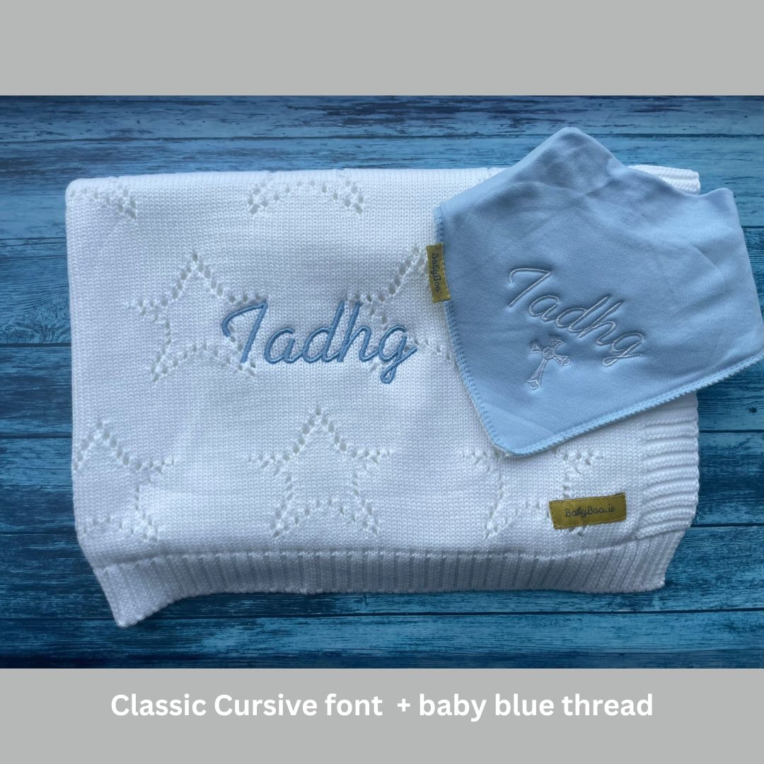 White organic cotton star style BlankieBoo