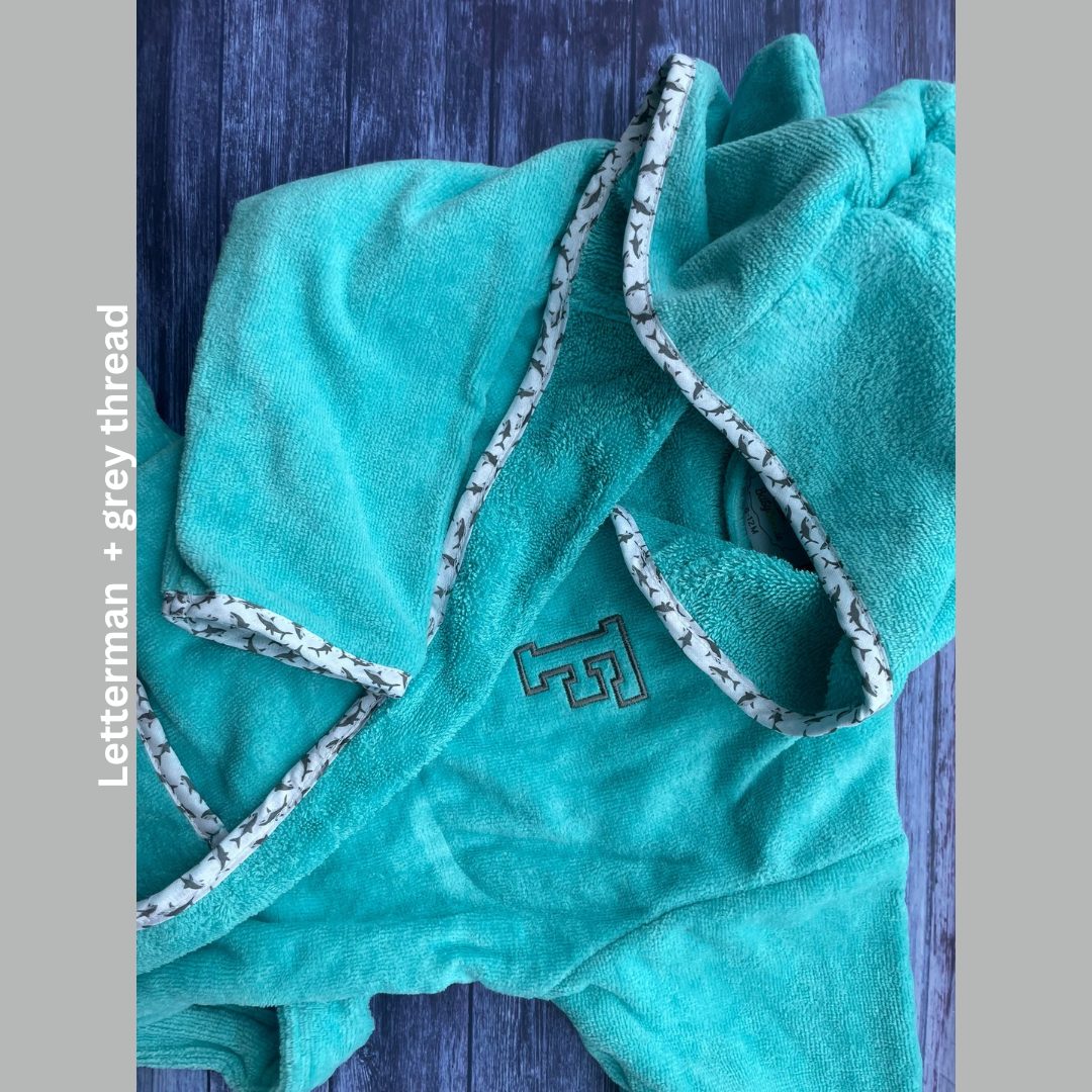 Aqua sharks organic cotton CozyBoo robe