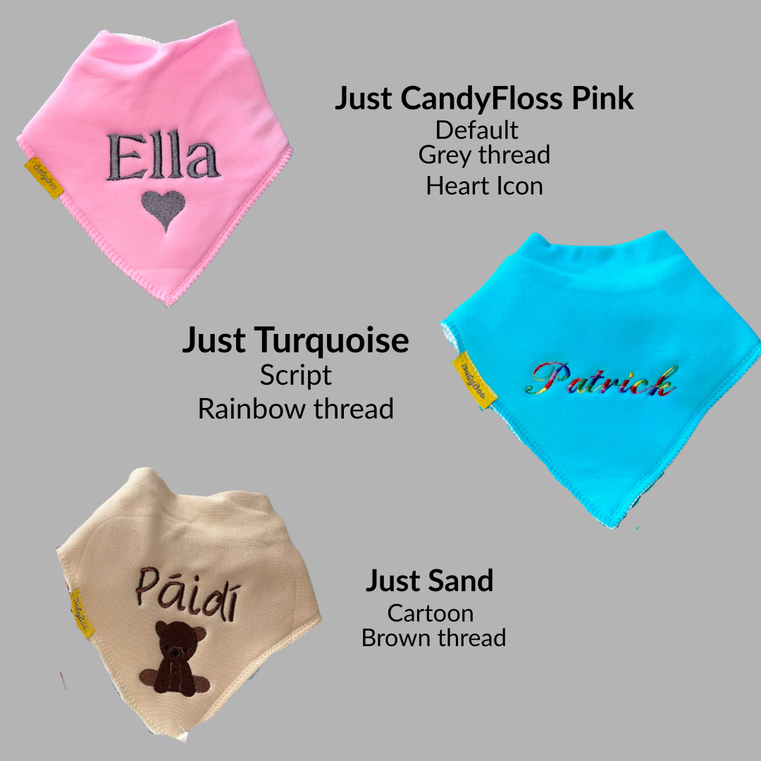 Personalised organic cotton DribbleBoo bandana bib