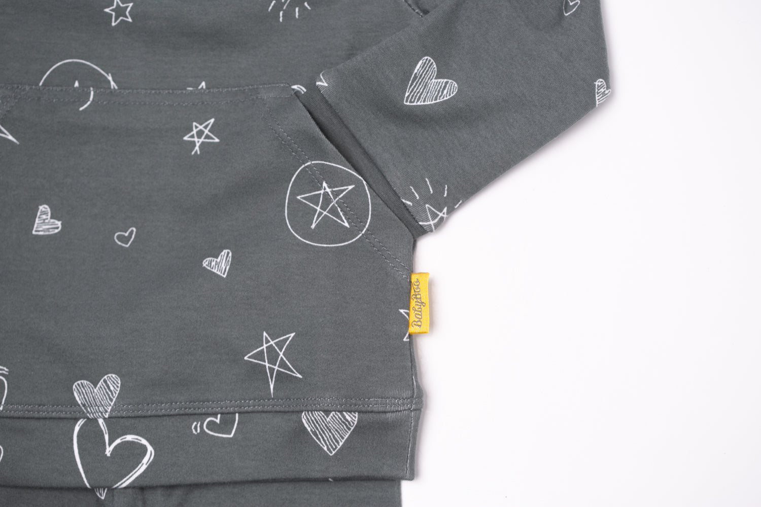 Grey doodling organic cotton loungewear set