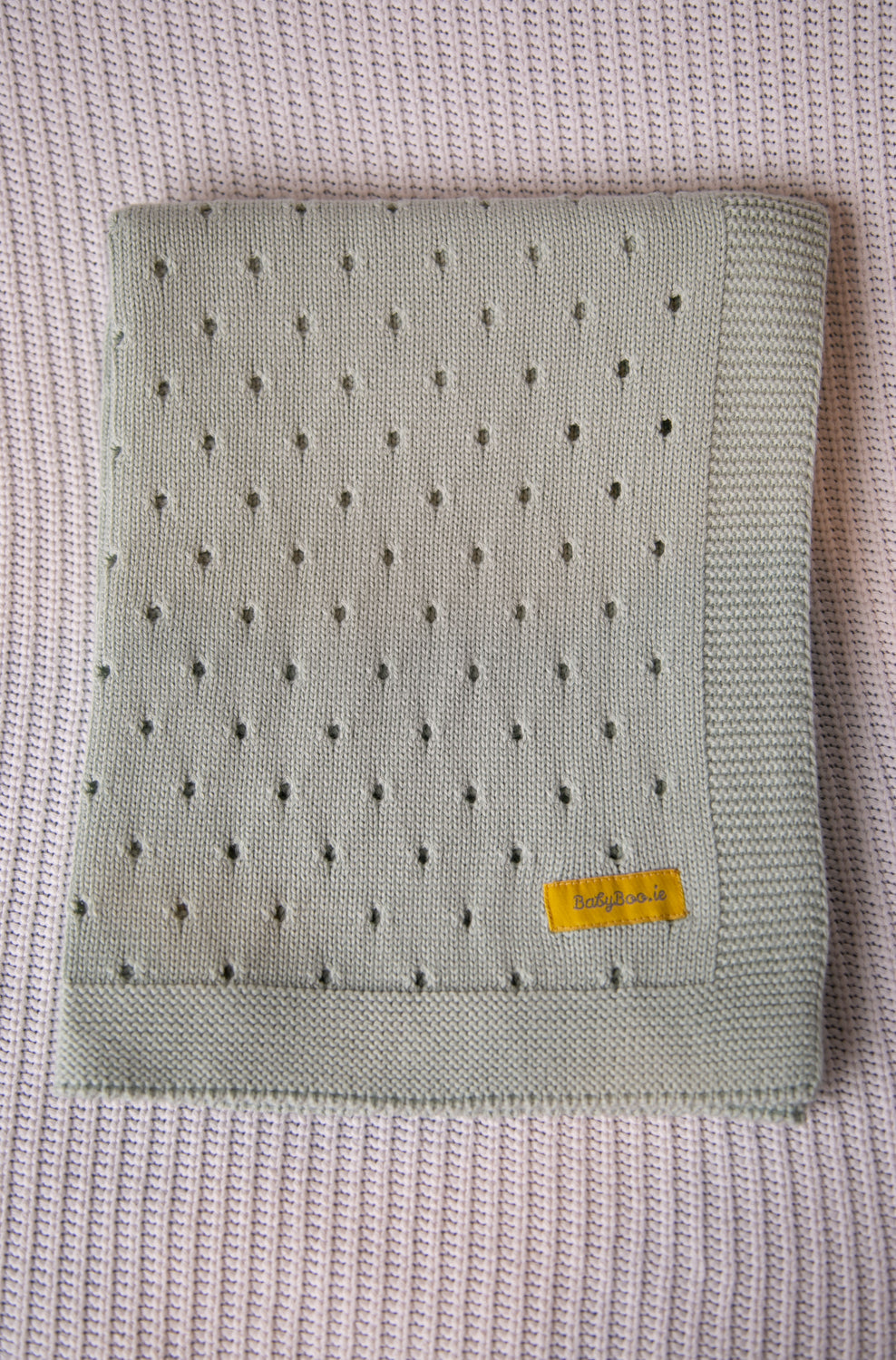 Organic cotton mint cellular BlankieBoo