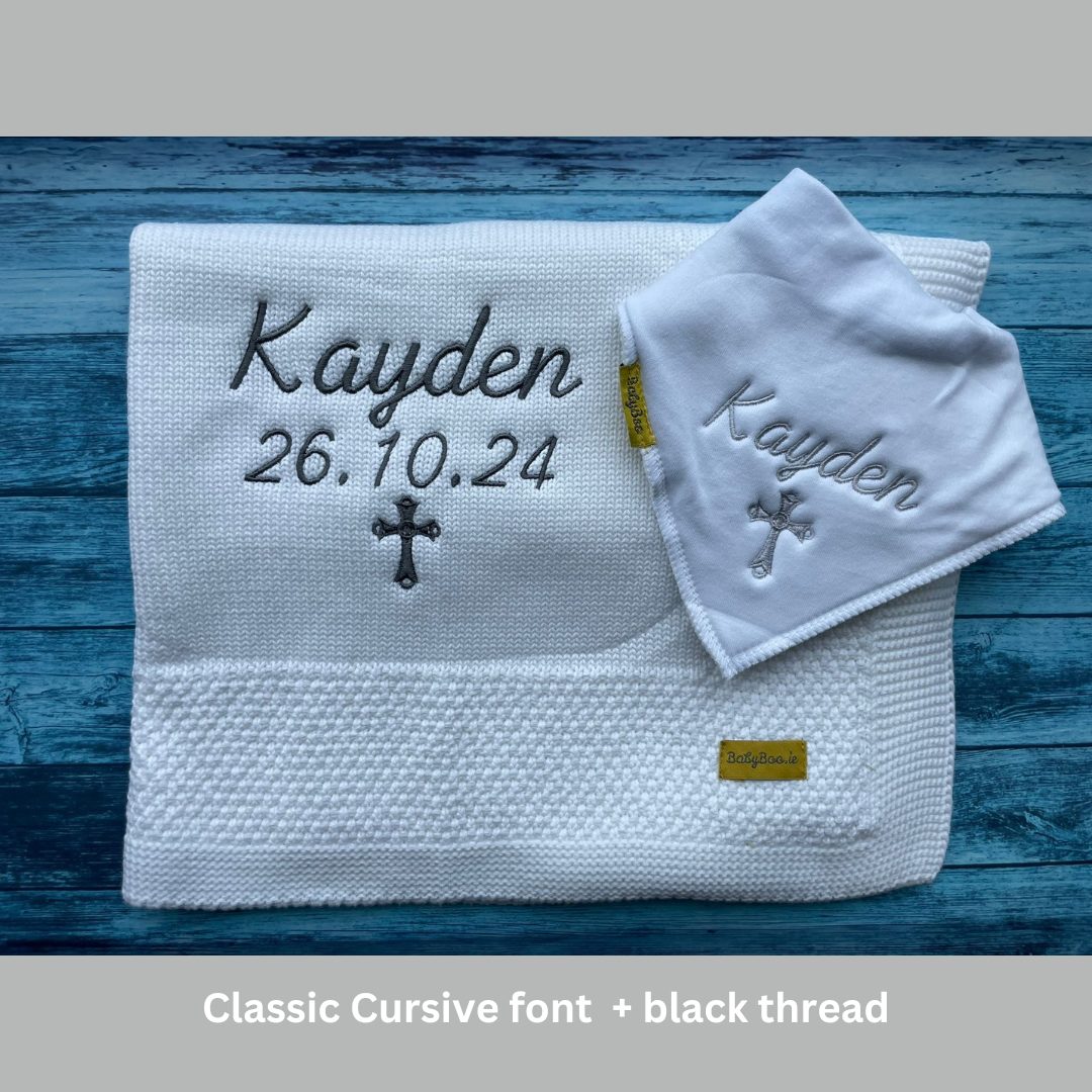 Organic cotton beautiful white BlankieBoo
