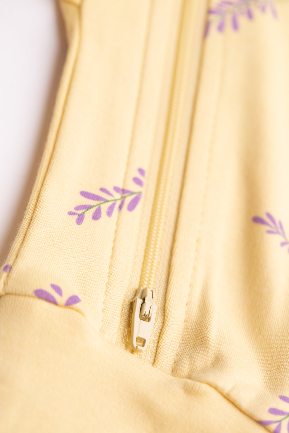 Lemon lavender organic cotton ZippyBoo suit