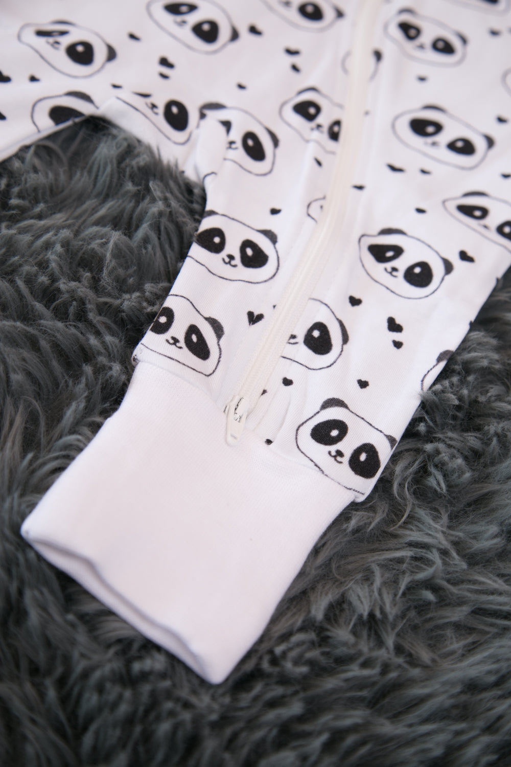Panda love organic cotton ZippyBoo suit