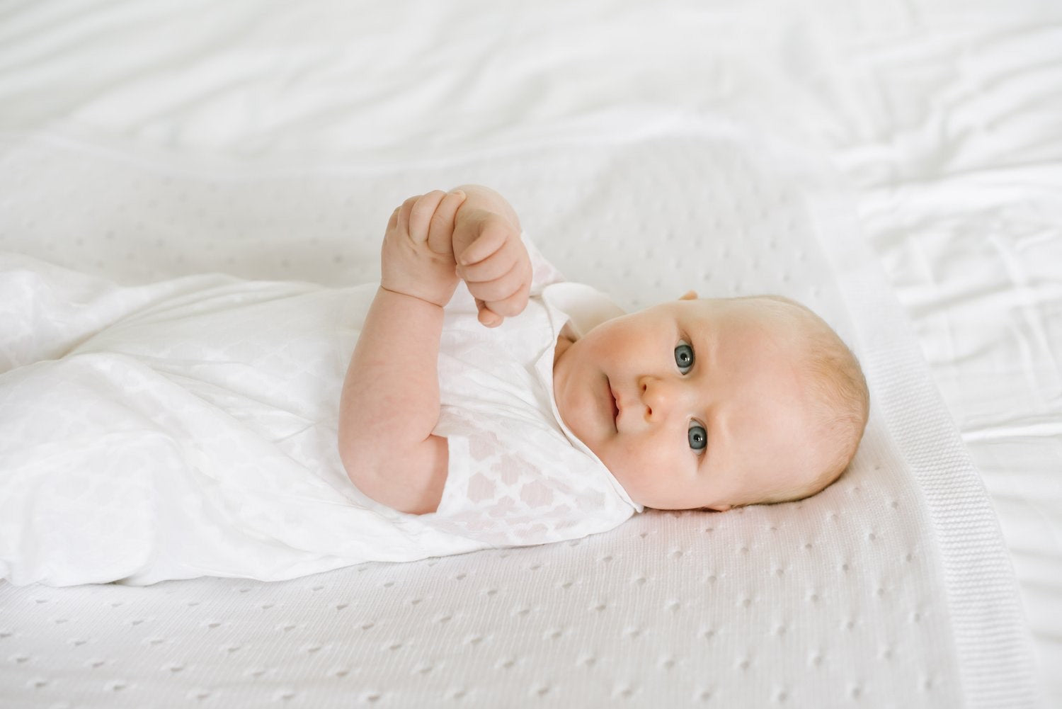 Lattice style organic cotton romper (Oisín)