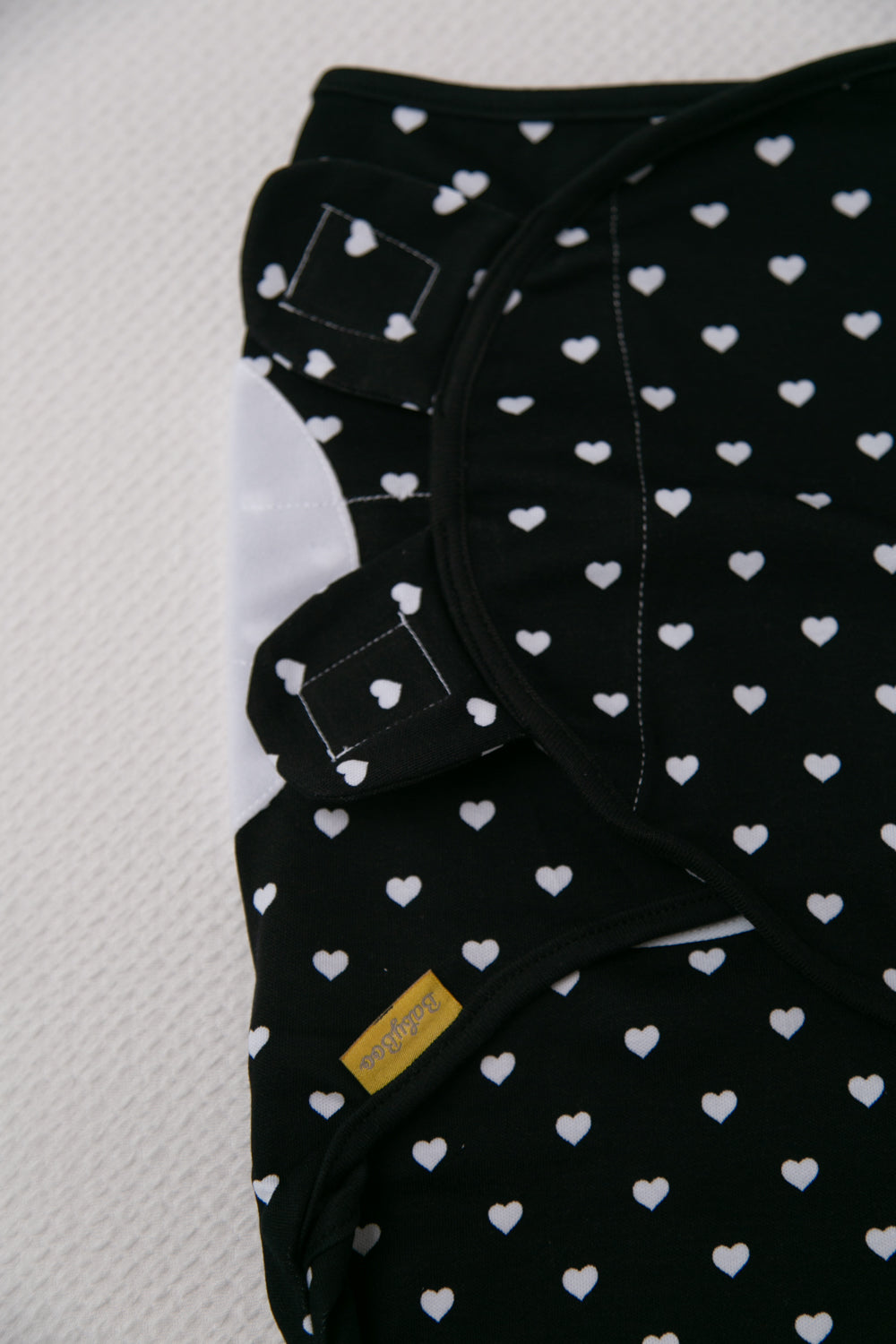 Monochrome hearts organic cotton SwaddleBoo