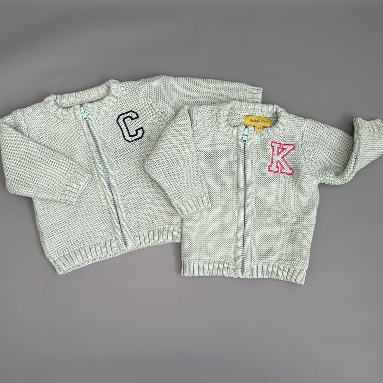 Mint organic cotton zipped cardigan