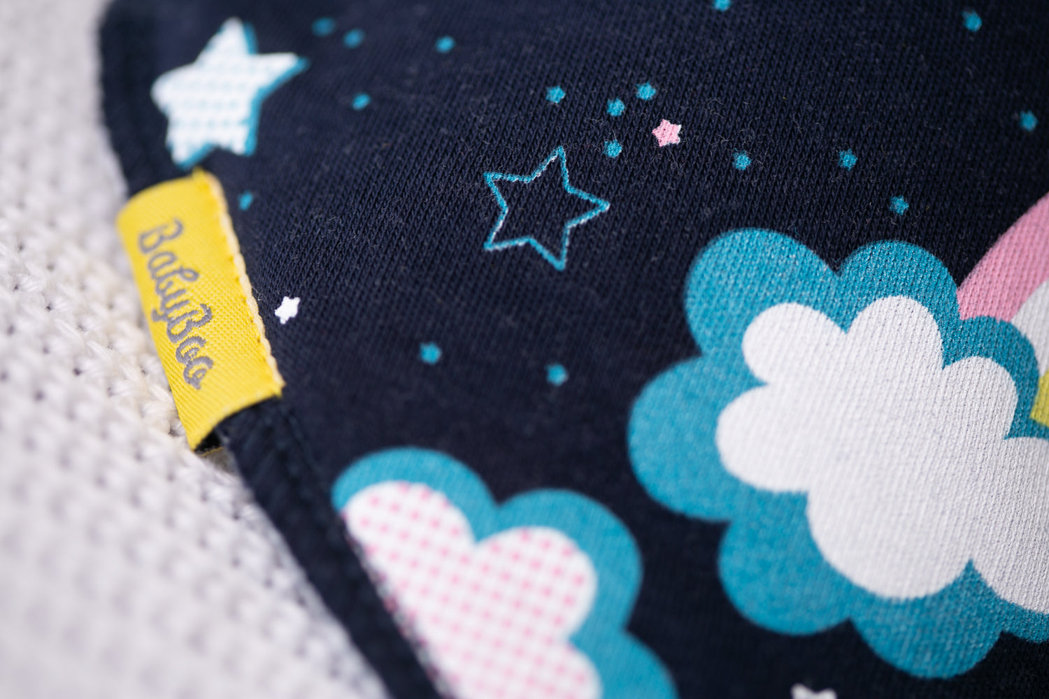 Flash with pink organic cotton DribbleBoo bandana bib
