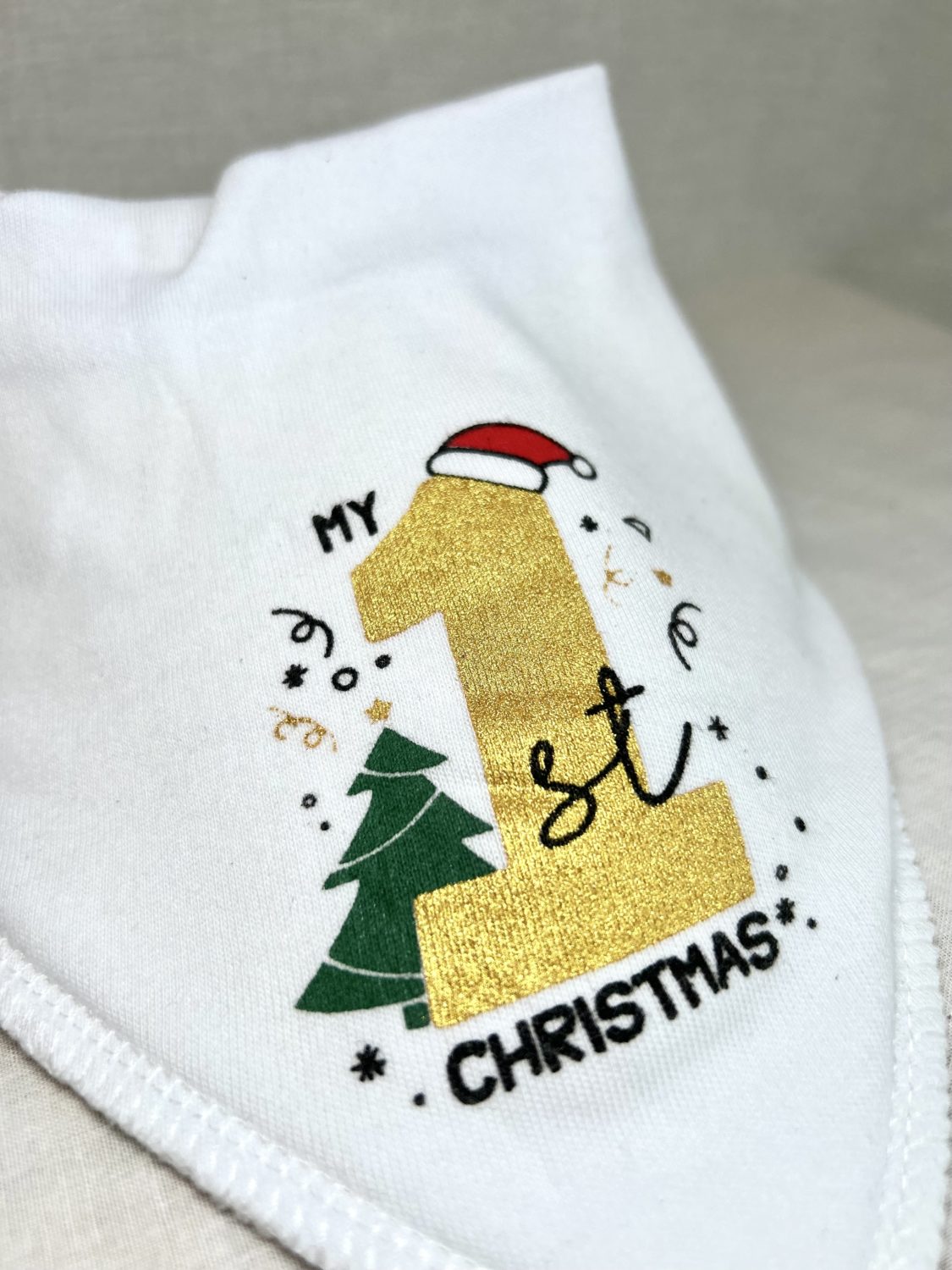 My 1st Christmas organic cotton DribbleBoo bandana bib